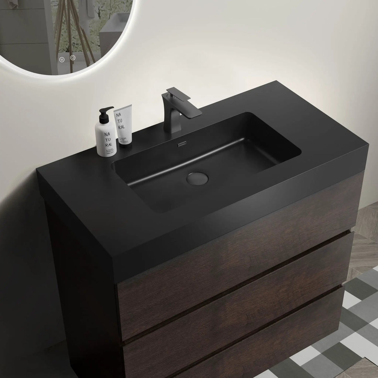 Alice Bathroom Vanity with Large Storage and Sink