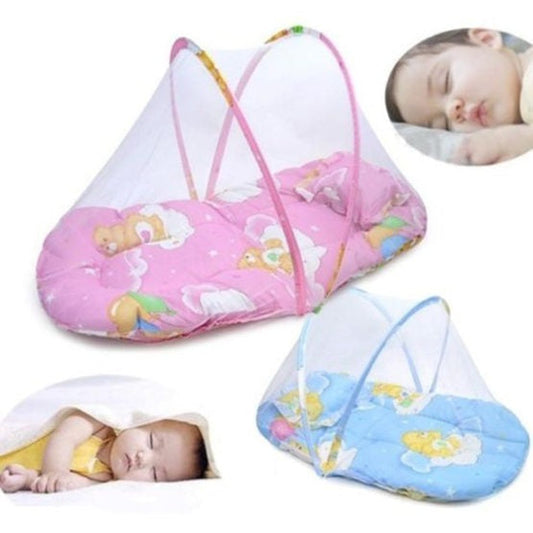 Portable foldable baby bed with mosquito net tent, pink & blue 2-pack, My Store baby safety on Tampa Home & Garden Store