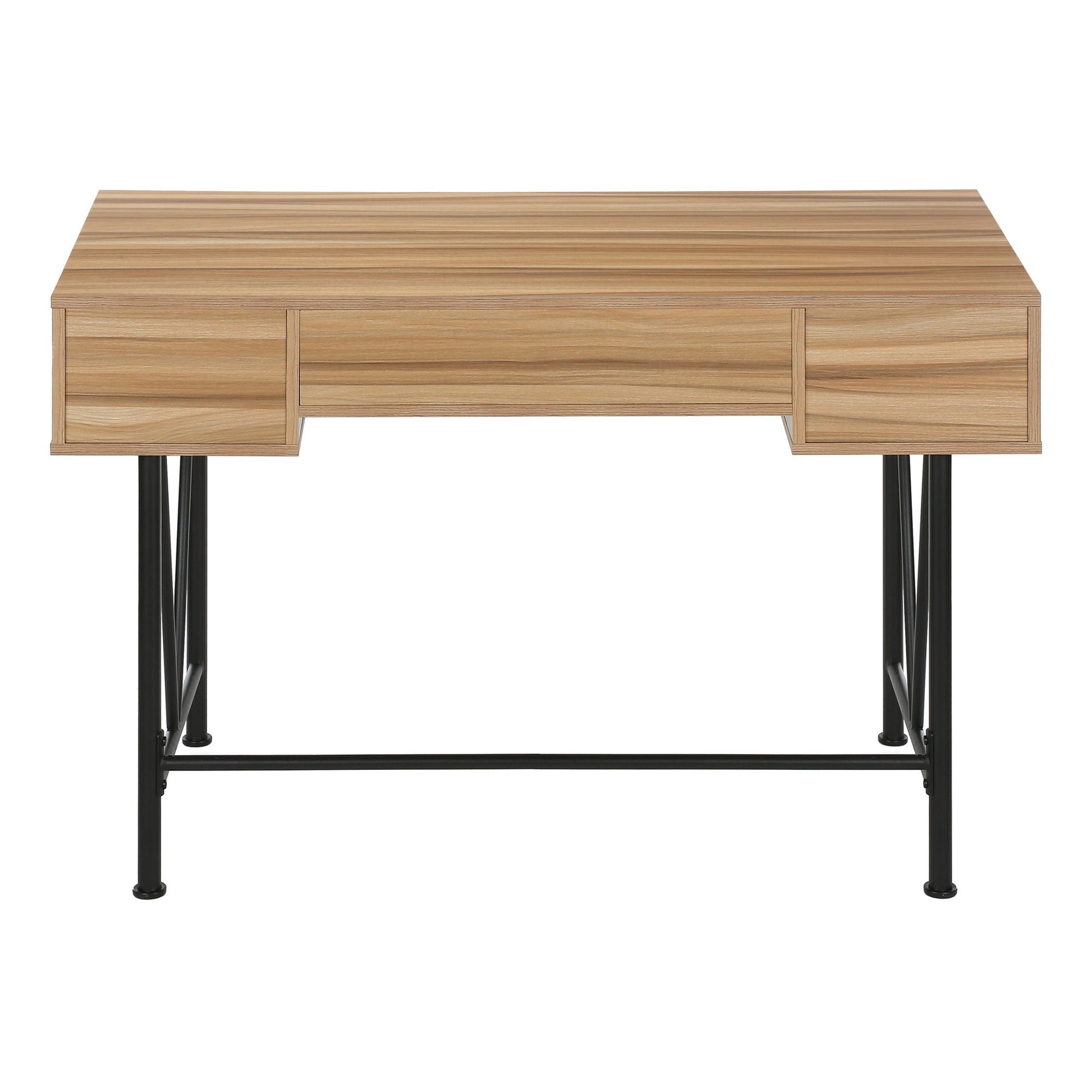 Writing desk Unique Piece Furniture in oak with 2 storage drawers and black metal legs on Tampa Home & Garden Store