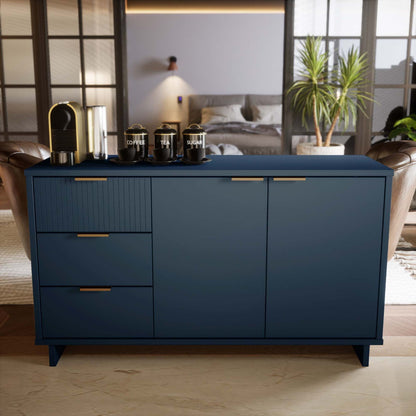 Granville Sideboard blue with full extension drawers and gold handles, HouseOfZazla on Tampa Home & Garden Store