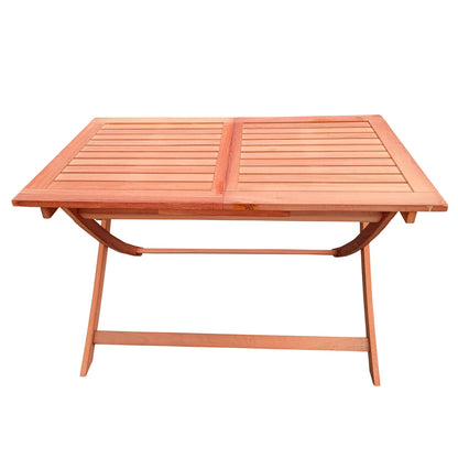 5 Piece Teak Patio Dining Set with Folding Chairs