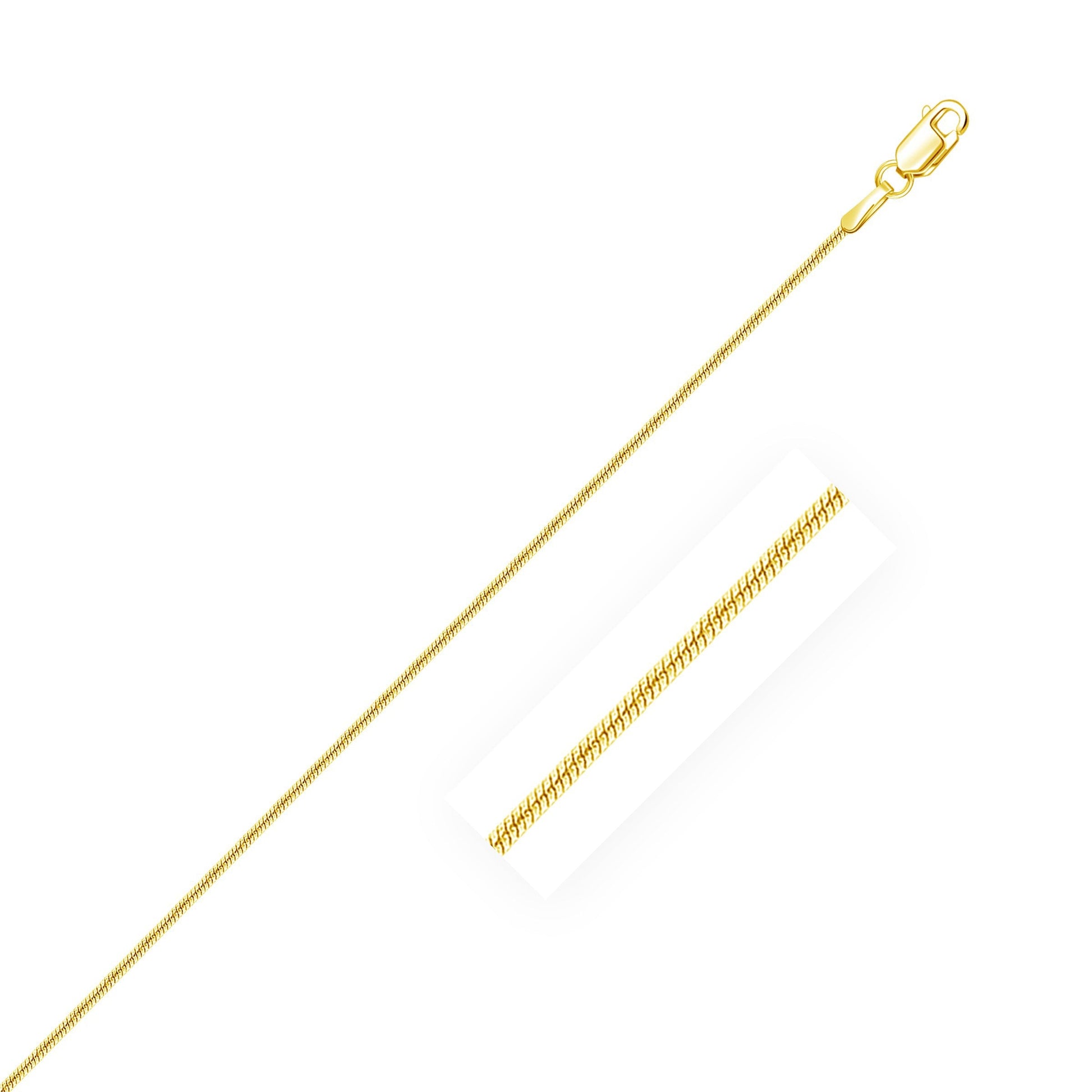 14k yellow gold round snake chain necklace 0.9mm with lobster clasp by Bids.com on Tampa Home & Garden Store