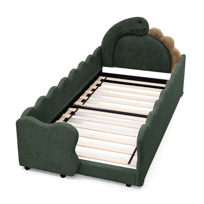 Toddler Dinosaur Bed and Safety Guardrail