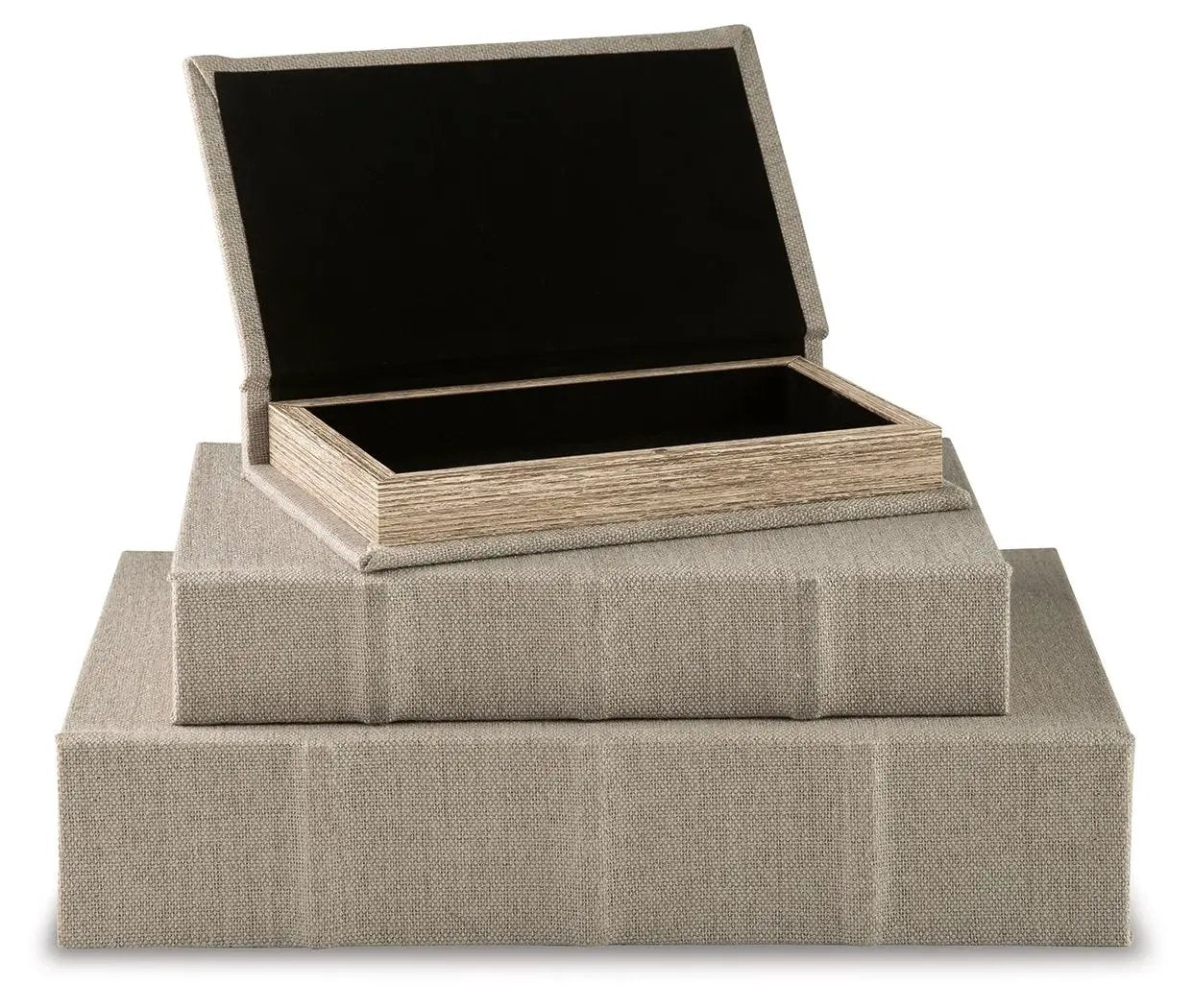 Jolina Linen Box Set of 3 Keepsake Boxes