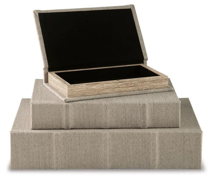 Jolina Linen Box Set of 3 Keepsake Boxes