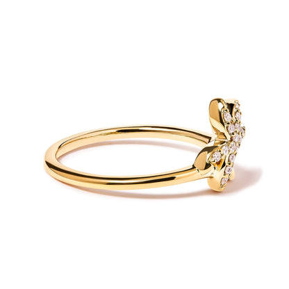 Palm tree ring in 10K yellow gold with 1/10 ct tw diamonds, H-I color I1-I2 clarity on Tampa Home & Garden Store