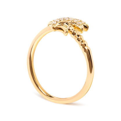 10K yellow gold palm tree diamond ring with 1/10 cttw diamonds, size 7, Bids.com on Tampa Home & Garden Store