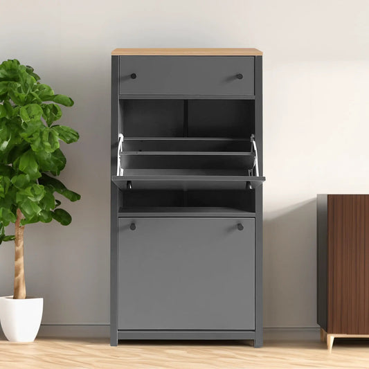Ontrend Entryway Organizer 2 Flip Drawers grey shoe cabinet by VIP Digital Presence on Tampa Home & Garden Store