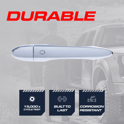 Exterior chrome door handle for Dodge Dart (2013-2016), front passenger side without keyhole on Tampa Home & Garden Store