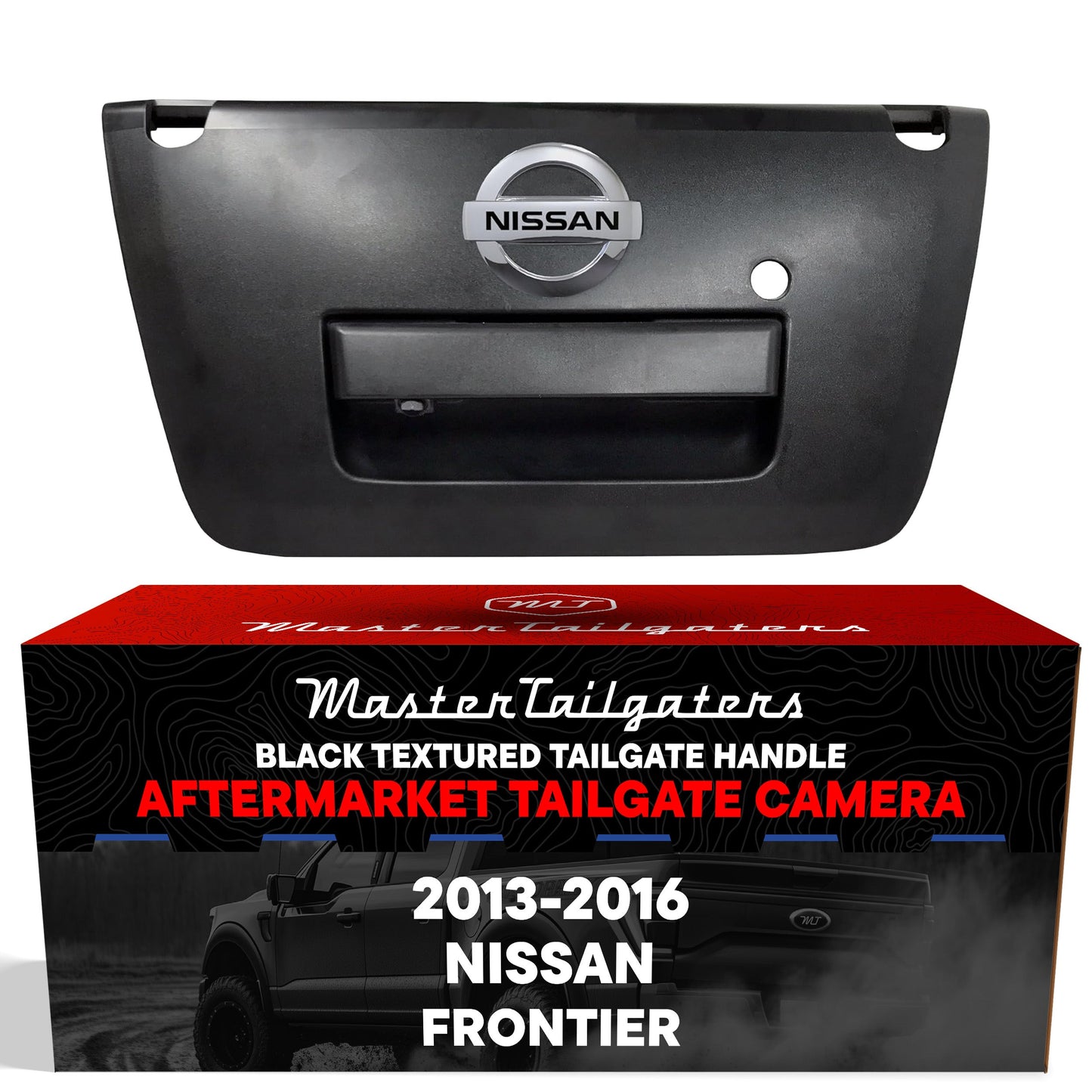 Nissan Frontier replacement tailgate handle with backup camera by Master Tailgaters, black on Tampa Home & Garden Store