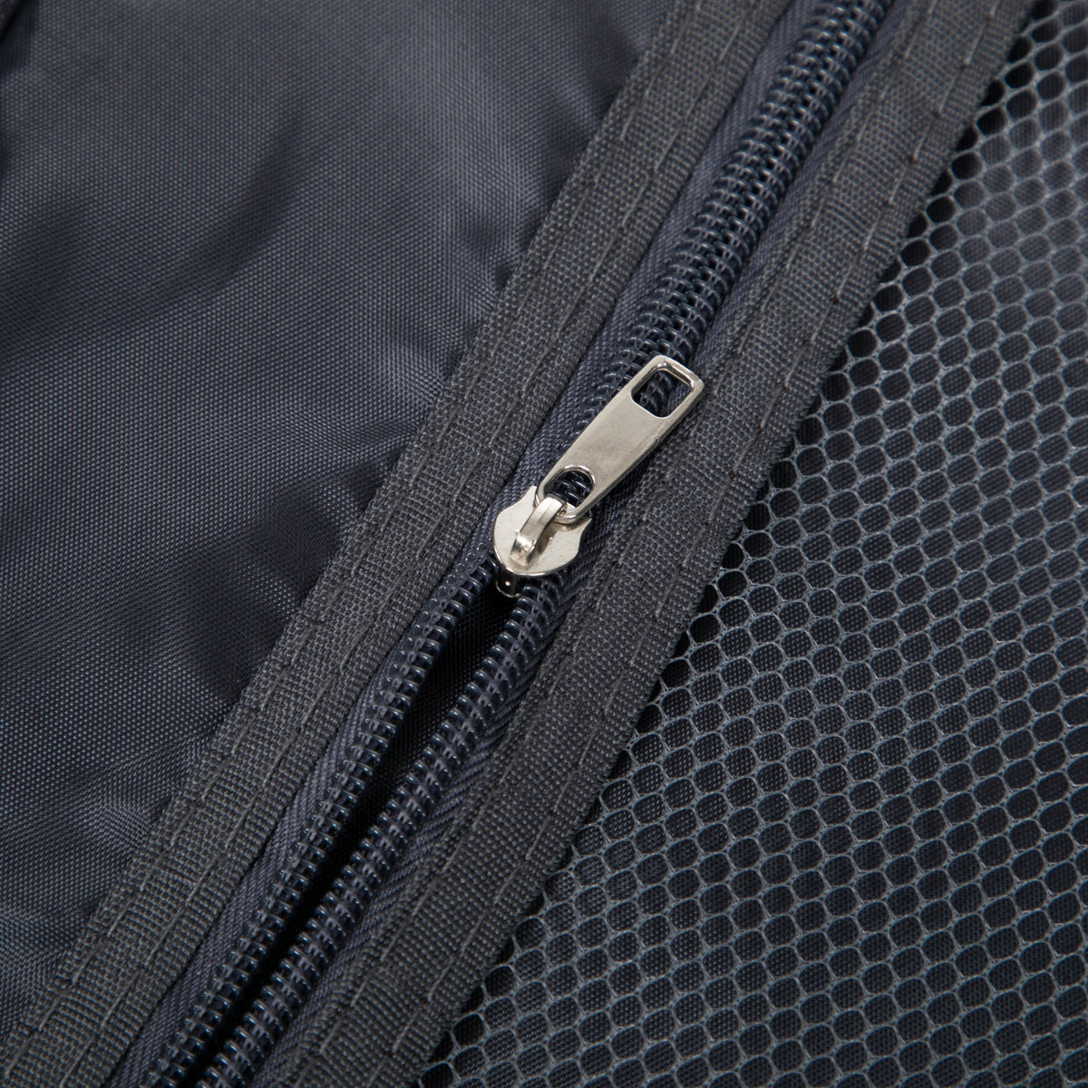ABS Spinner Wheel Luggage Set close-up in dark navy fabric with zipper details HouseOfZazla on Tampa Home & Garden Store