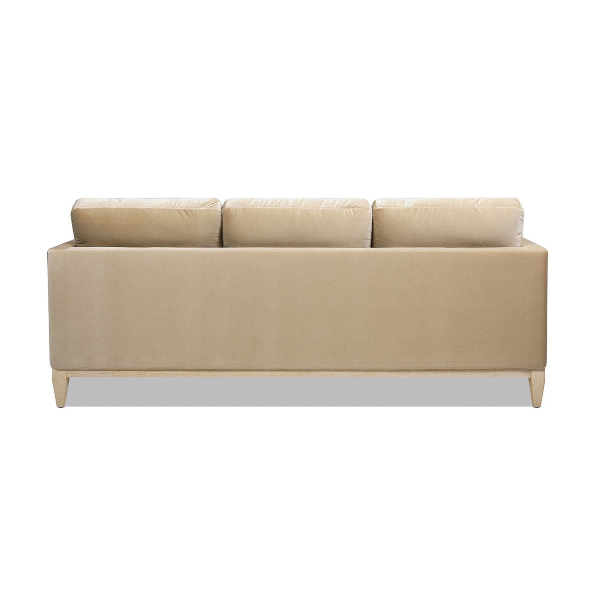 Knox Modern Farmhouse Sofa beige fabric three-seat stationary with wooden legs on Tampa Home & Garden Store