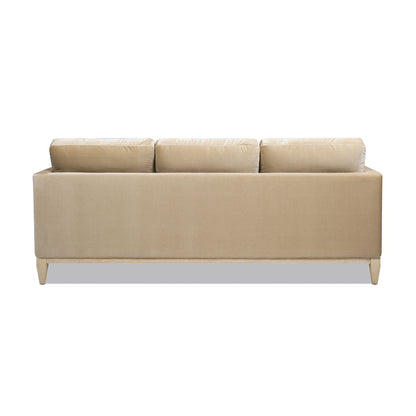Knox Modern Farmhouse Sofa beige fabric three-seat stationary with wooden legs on Tampa Home & Garden Store