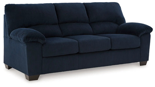SimpleJoy sofa, navy corded upholstery, 3-seat stationary sofa by Unique Piece Furniture on Tampa Home & Garden Store