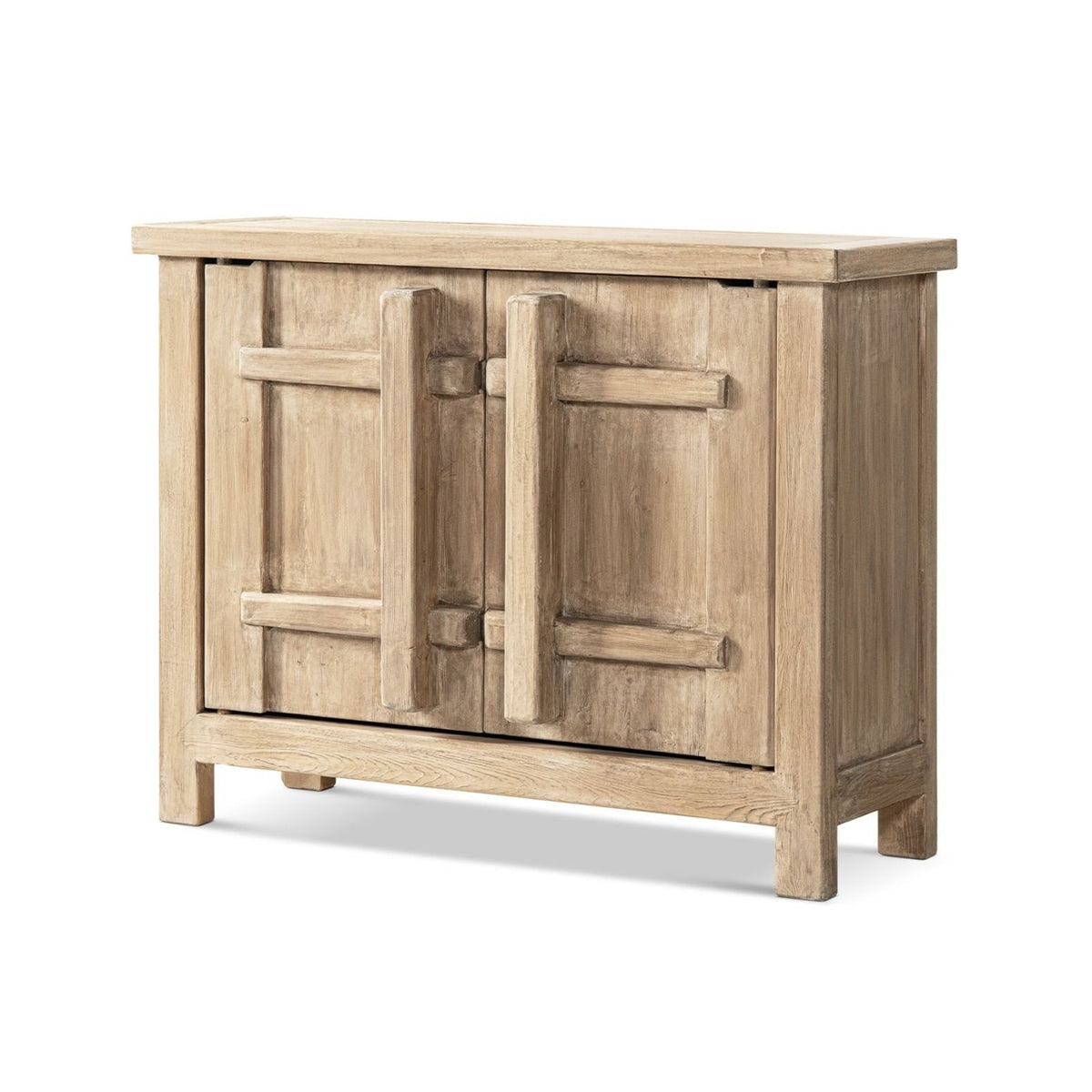 Natural reclaimed wood 2-door accent cabinet with storage; rustic doors, Rowan frame on Tampa Home & Garden Store