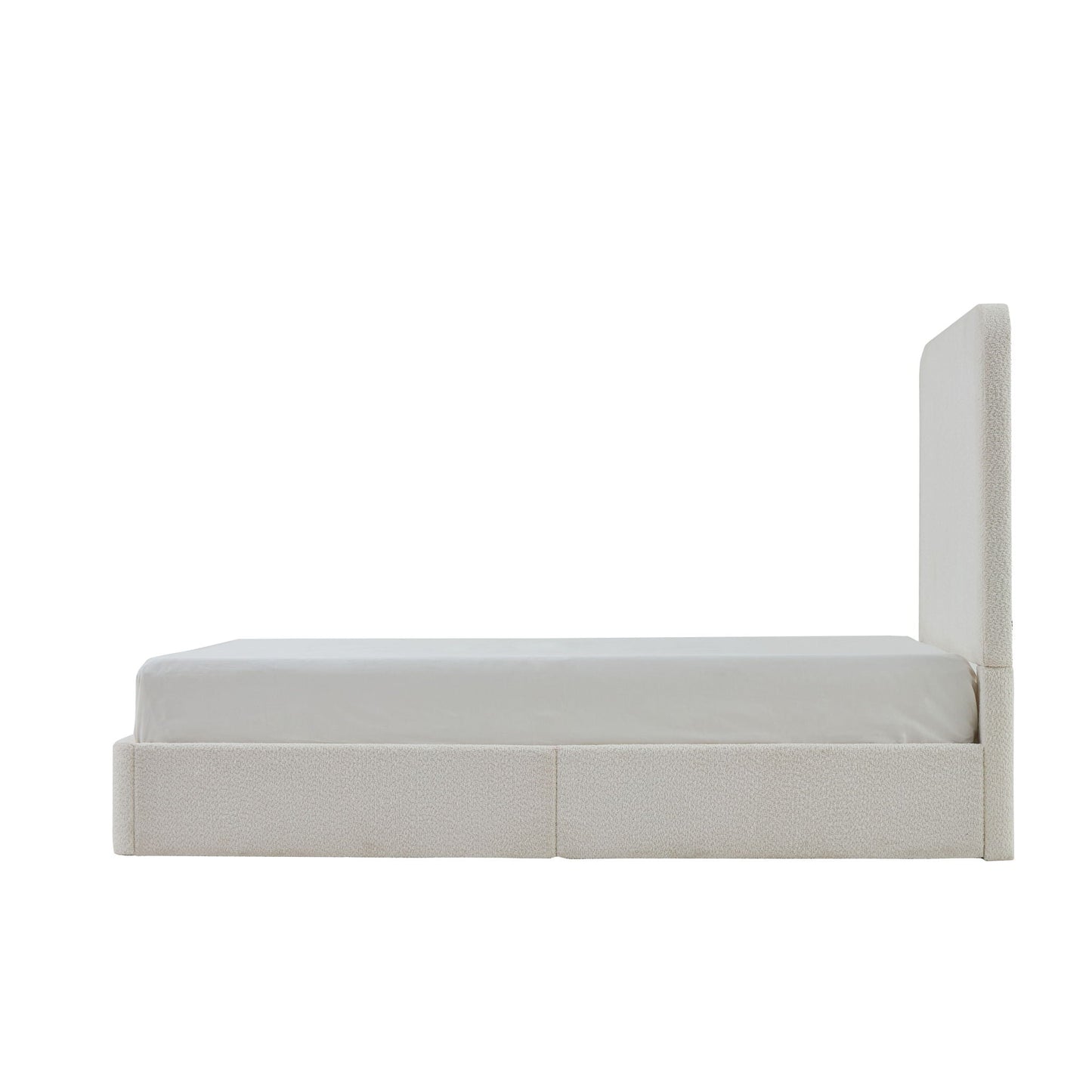 Canter tall headboard upholstered bed in beige fabric on Tampa Home & Garden Store