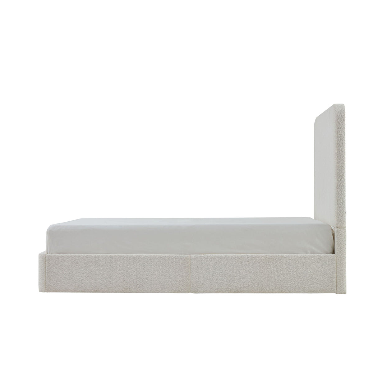 Canter tall headboard upholstered bed in beige fabric on Tampa Home & Garden Store