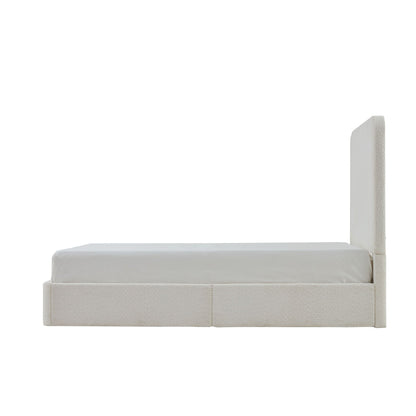 Canter tall headboard upholstered bed in beige fabric on Tampa Home & Garden Store