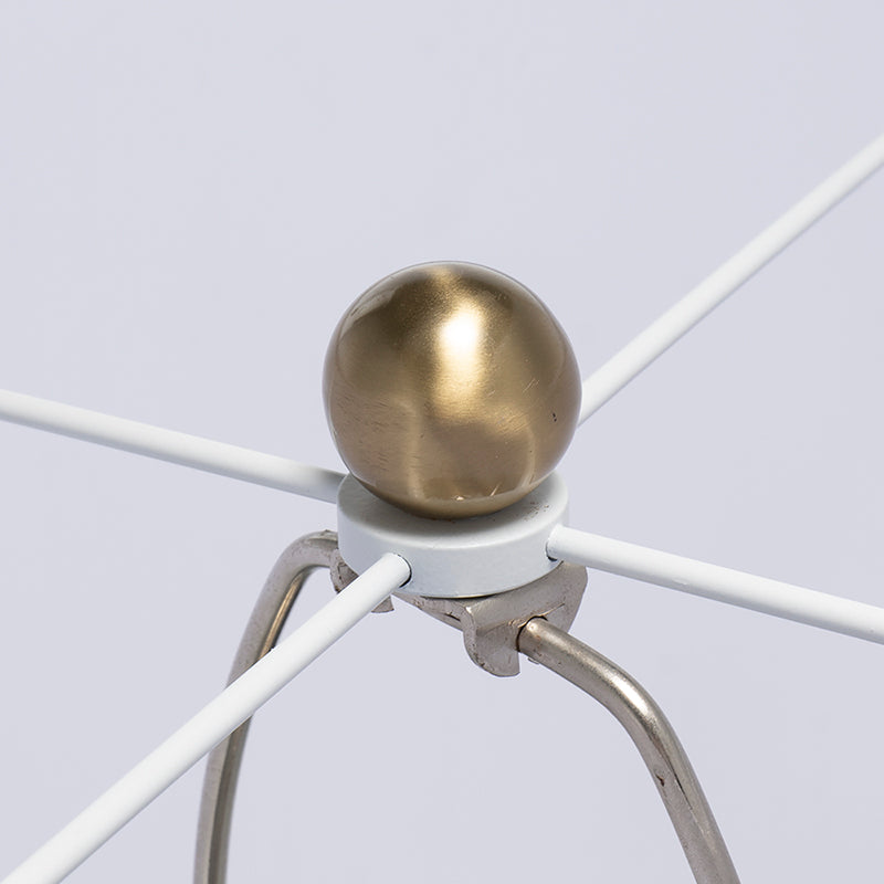 Table lamp D15x25.5in with brass ball finial and white metal arms on Tampa Home & Garden Store