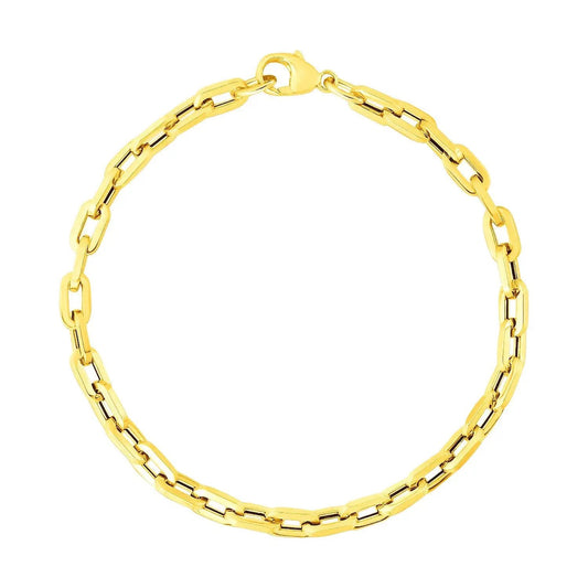 14k gold paperclip chain bracelet with diamonds, polished finish, lobster clasp on Tampa Home & Garden Store