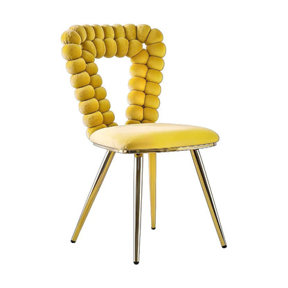 Modern Chair With Iron Tube Legs and Cushions