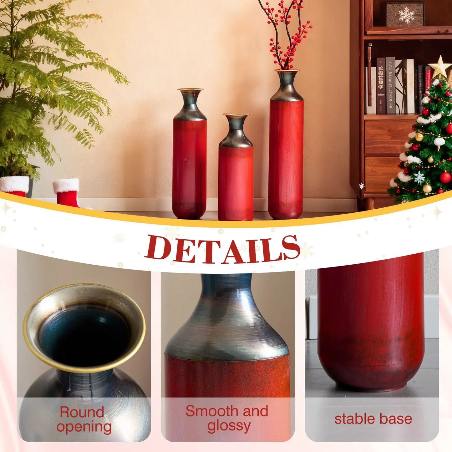 Modern Droplet Floor Vase Set In Three Pieces