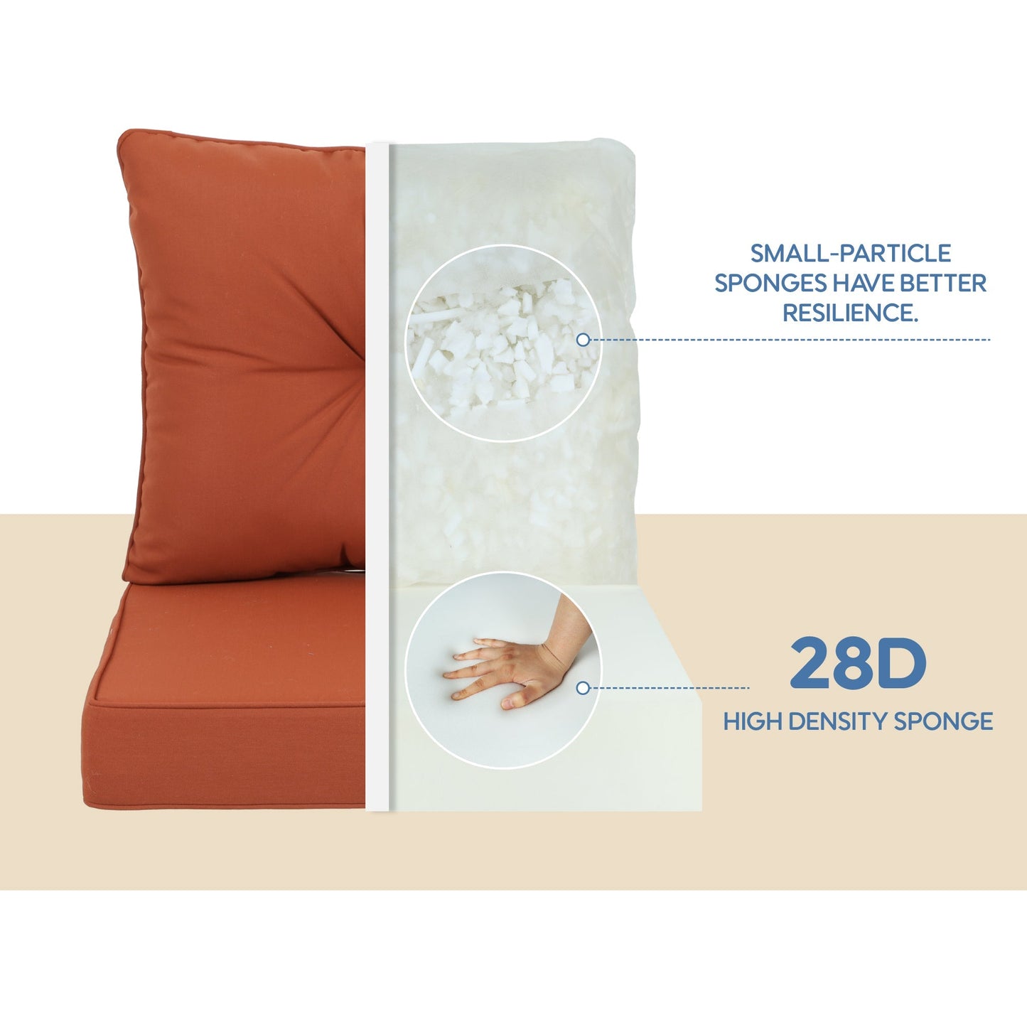 Outdoor Deep Seat Cushions Set of 2, rust orange & light gray, HouseOfZazla cushions on Tampa Home & Garden Store