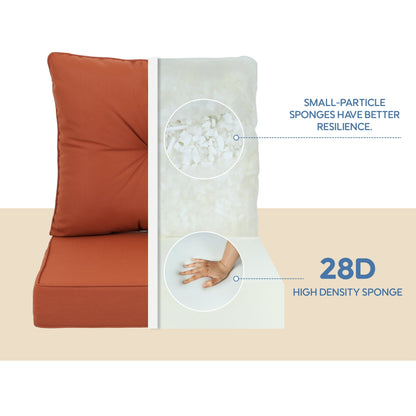Outdoor Deep Seat Cushions Set of 2, rust orange & light gray, HouseOfZazla cushions on Tampa Home & Garden Store