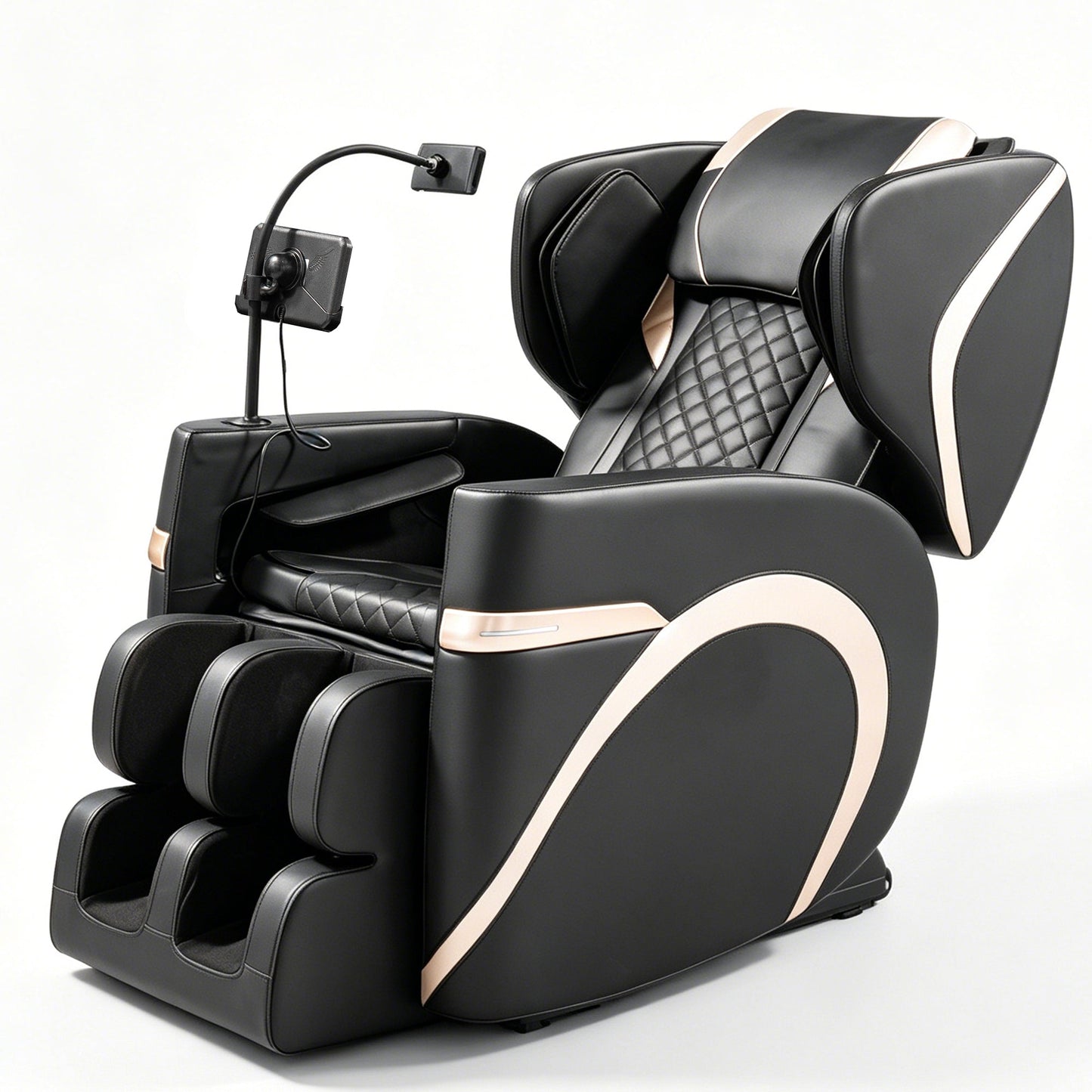 HouseOfZazla 2026 massage chair recliner with zero gravity and full-body air pressure black leather on Tampa Home & Garden Store