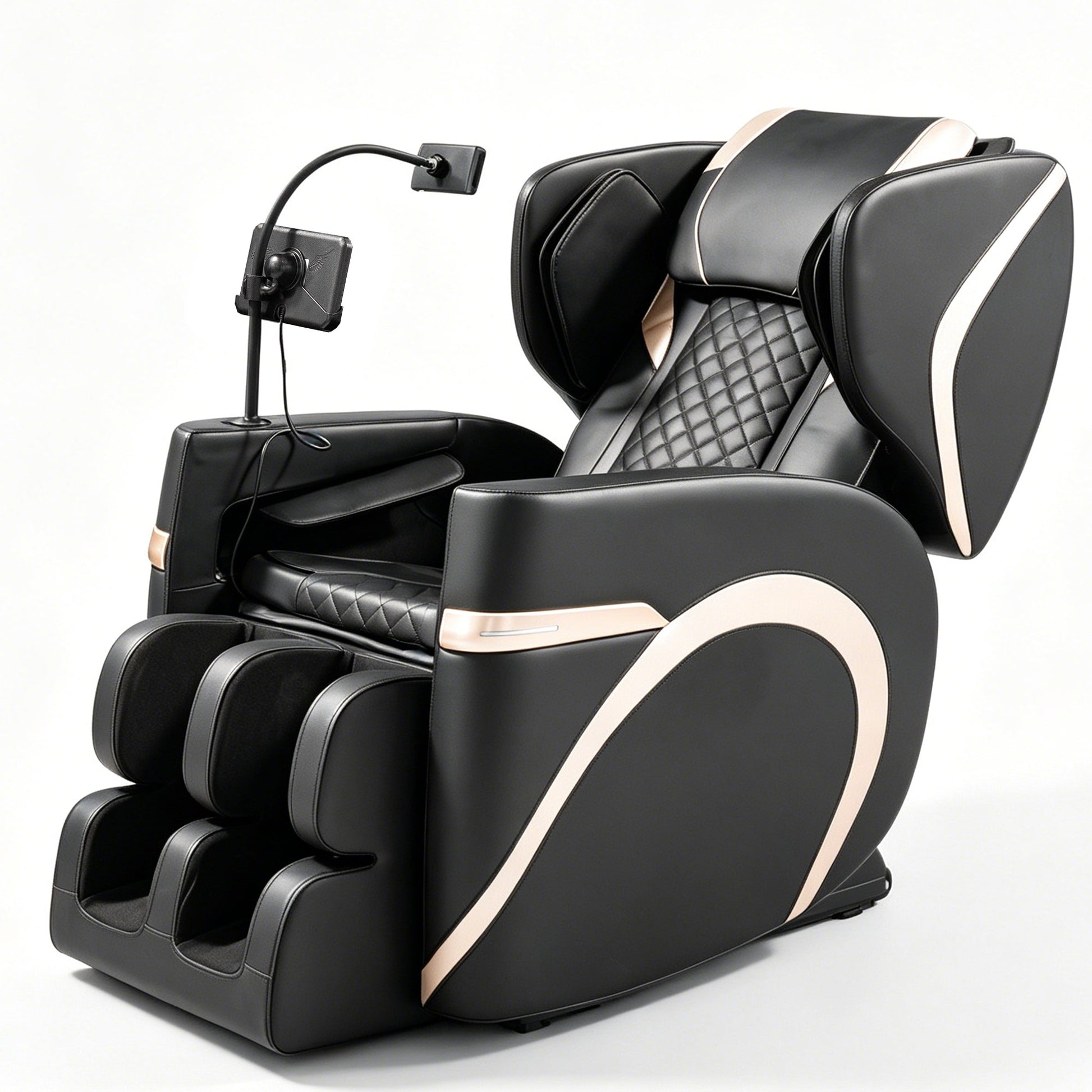 HouseOfZazla 2026 massage chair recliner with zero gravity and full-body air pressure black leather on Tampa Home & Garden Store