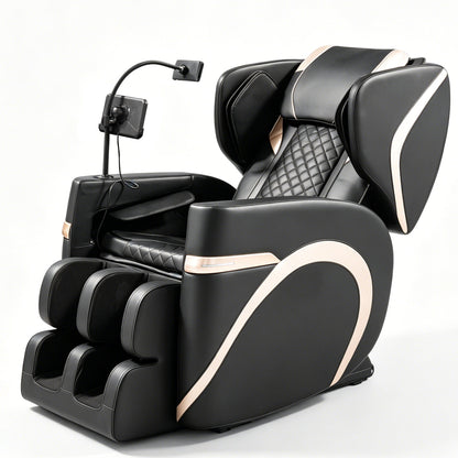 HouseOfZazla 2026 massage chair recliner with zero gravity and full-body air pressure black leather on Tampa Home & Garden Store