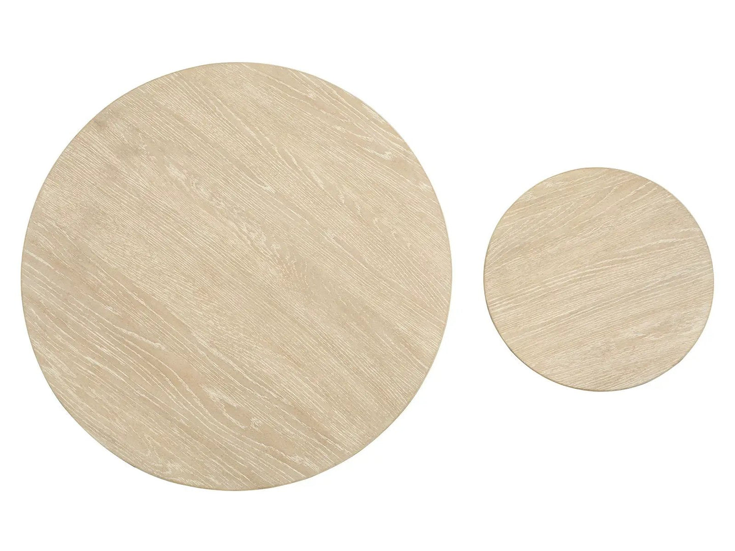 Sunset Cove nesting cocktail table set in natural wood with two round tops, 2 pcs on Tampa Home & Garden Store