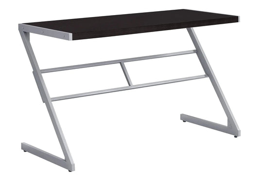 Computer desk dark wood top with silver metal frame, Unique Piece Furniture on Tampa Home & Garden Store