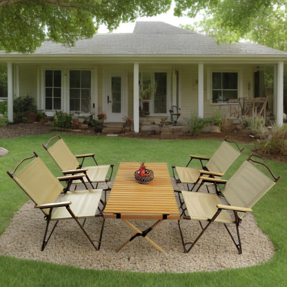 Foldable Five Piece Dining Set and Four Chairs
