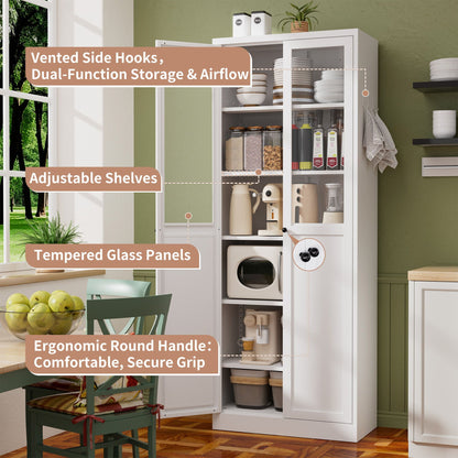 Tall Metal Pantry Cabinet and Adjustable Shelves