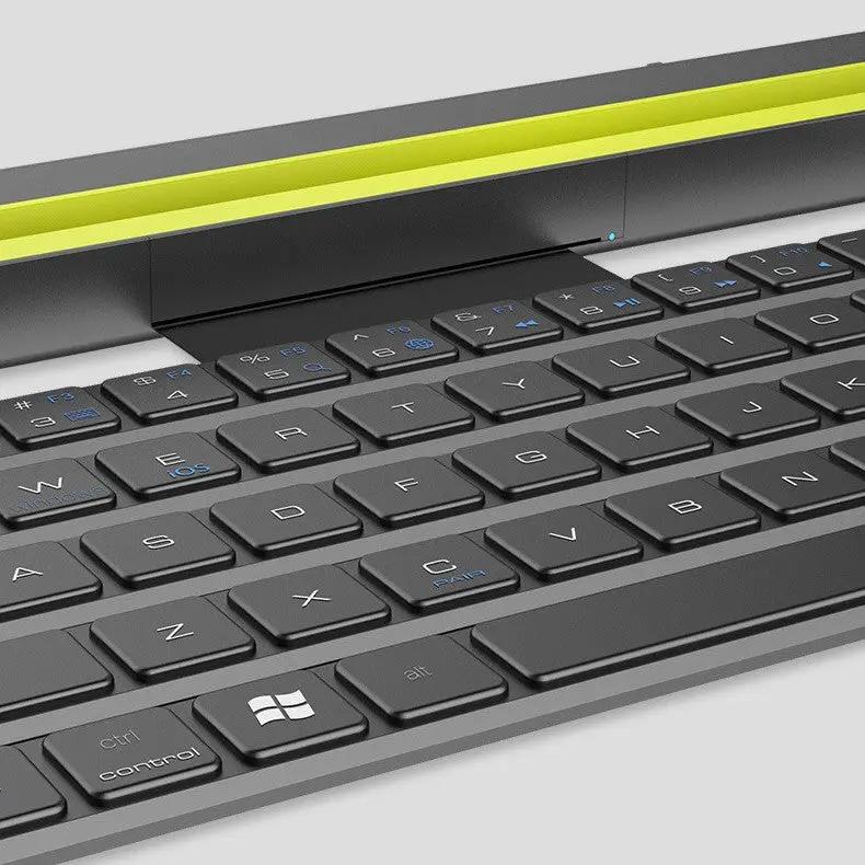 Outdoor Office Chocolate Portable Folding Keyboard with gray keys and lime hinge accent on Tampa Home & Garden Store