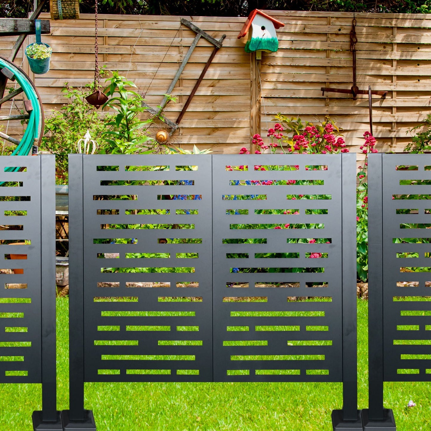 Air Conditioner Privacy Fence Cover and 3 Panels