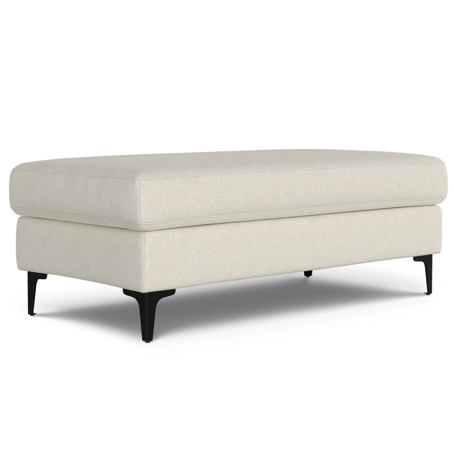 Ava versatile mid-century ottoman pair in beige upholstery with black legs by Unique Piece Furniture on Tampa Home & Garden Store
