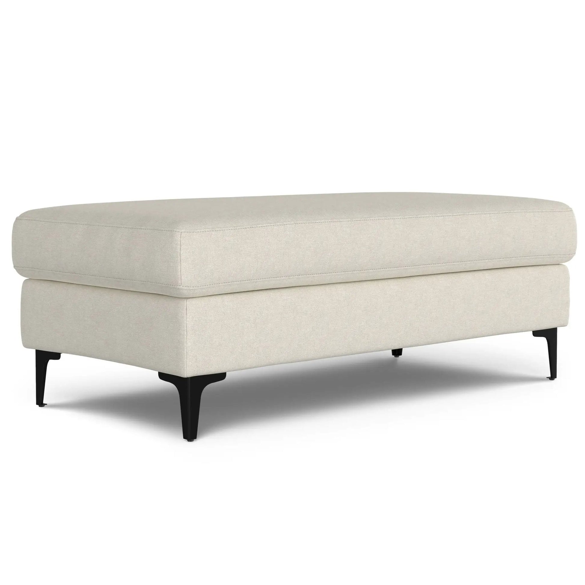 Ava versatile mid-century ottoman pair in beige upholstery with black legs by Unique Piece Furniture on Tampa Home & Garden Store