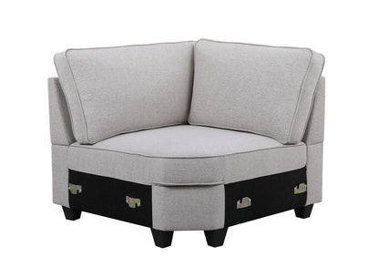 Leo Comfor Modular Sofa and Ottoman by HouseOfZazla, light gray fabric 2-piece set on Tampa Home & Garden Store
