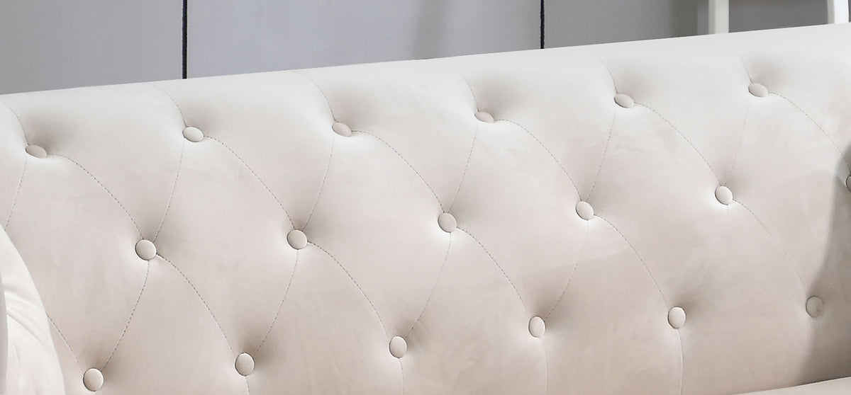 Pompano Elegant Contemporary Microsuede Sofa