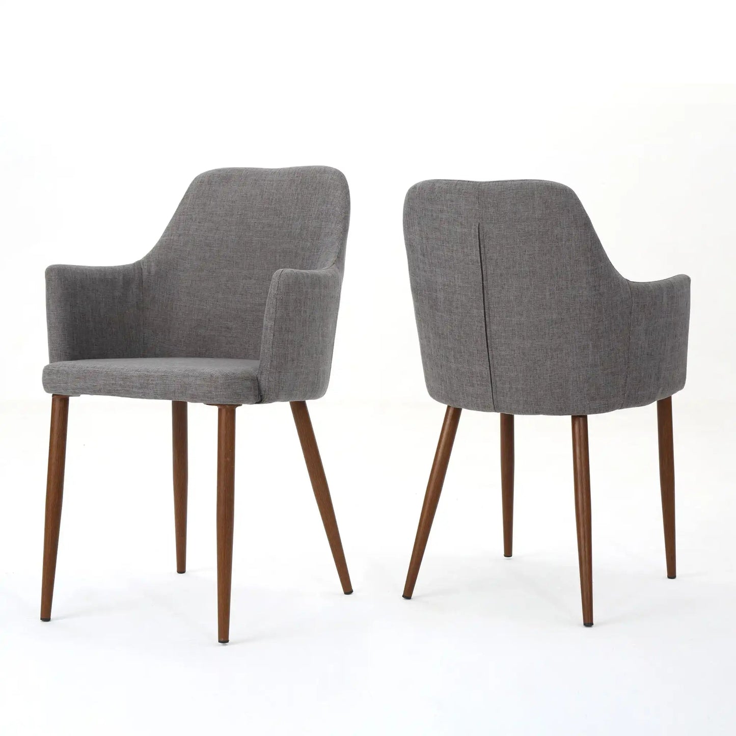 Elegant Dining Chair with Contoured Support, gray fabric armchairs by HouseOfZazla, set of 2 on Tampa Home & Garden Store