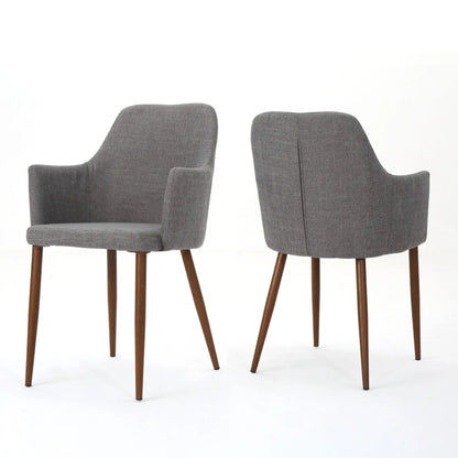 Elegant Dining Chair with Contoured Support, gray fabric armchairs by HouseOfZazla, set of 2 on Tampa Home & Garden Store
