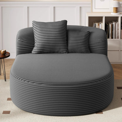 Modern gray ribbed chaise lounge with supportive pillows from Unique Piece Furniture on Tampa Home & Garden Store