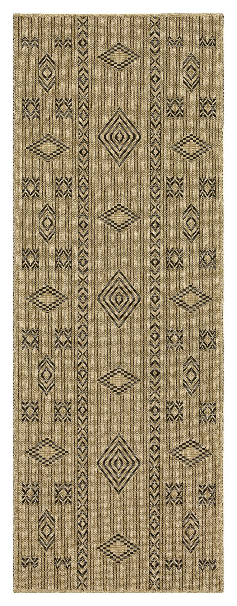 Area rug Earth GC_NTL1001 in natural jute with black geometric accents by HouseOfZazla on Tampa Home & Garden Store
