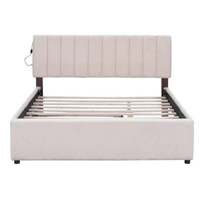 Upholstered Platform Bed With Trundle System