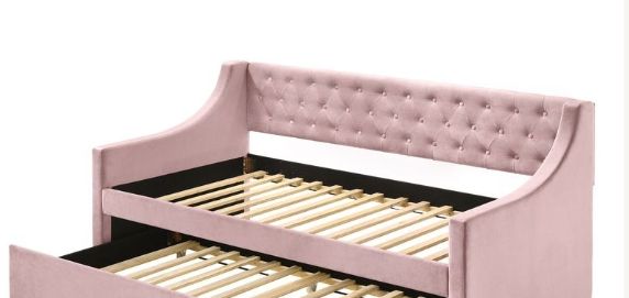 Lianna Daybed Twin & Trundle pink tufted upholstery by HouseOfZazla on Tampa Home & Garden Store