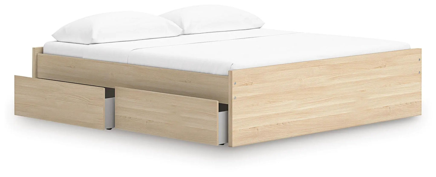 Onita platform bed in oak with under-bed storage drawers by Unique Piece Furniture on Tampa Home & Garden Store