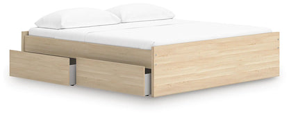 Onita platform bed in oak with under-bed storage drawers by Unique Piece Furniture on Tampa Home & Garden Store