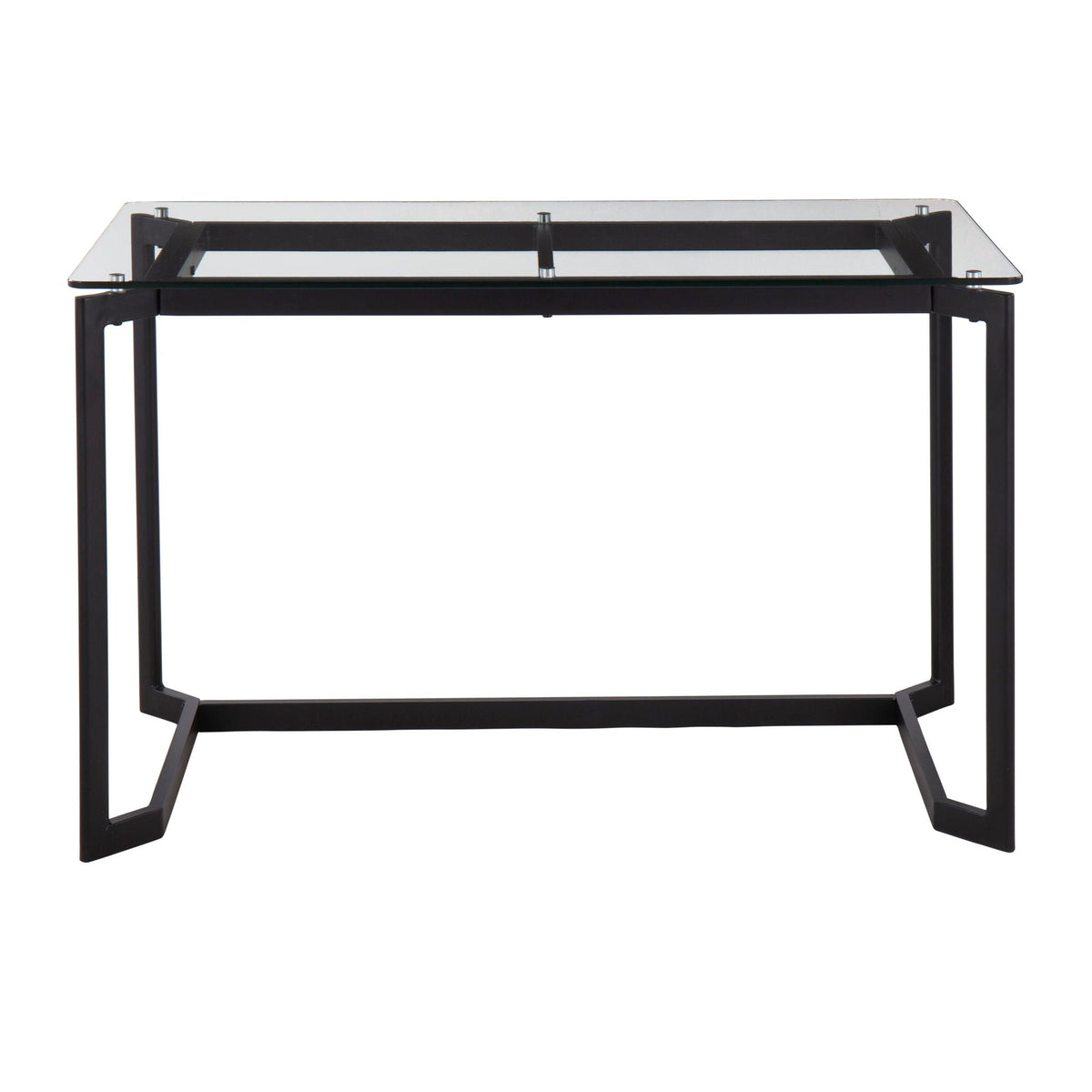 Modern office desk tempered glass top black metal frame HouseOfZazla writing desk on Tampa Home & Garden Store